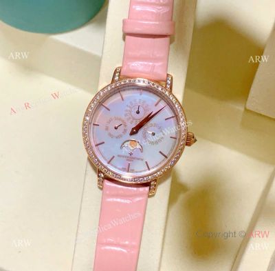 Copy Vacheron Constantin Traditionnelle Quartz Watches Rose Gold